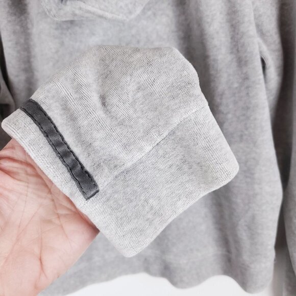 Express L Velour Vintage track jacket Gray & dark Gray stripes Full zip Hooded - Picture 7 of 11